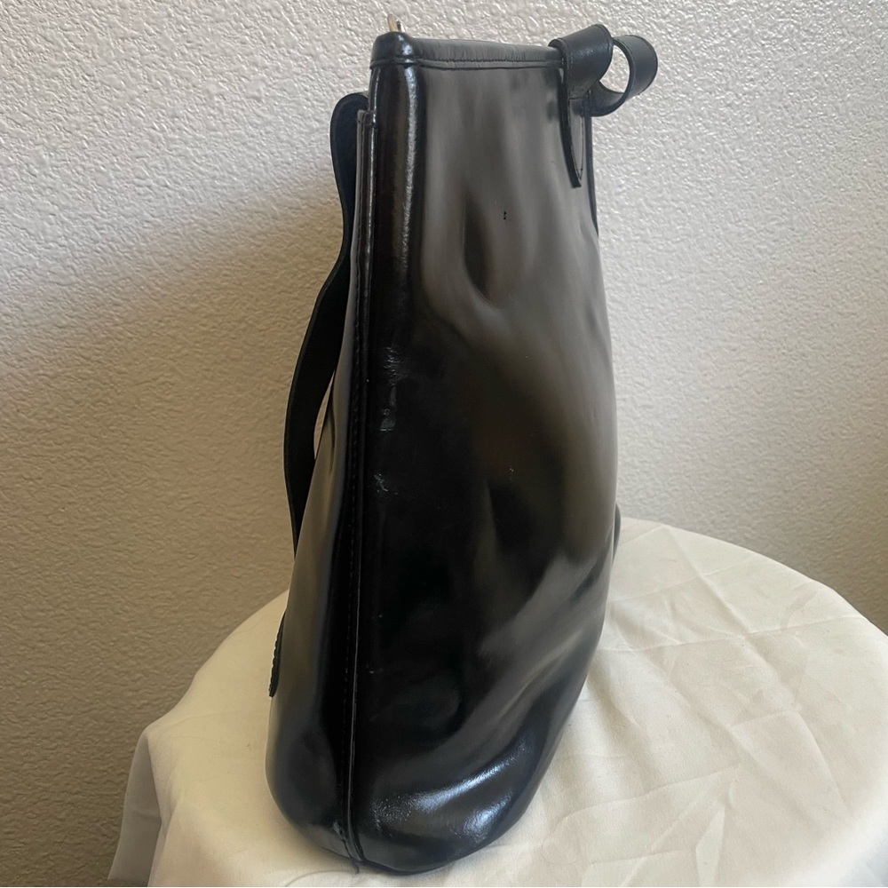 Black Leather Crossbody Bag by - Picture 7 of 12